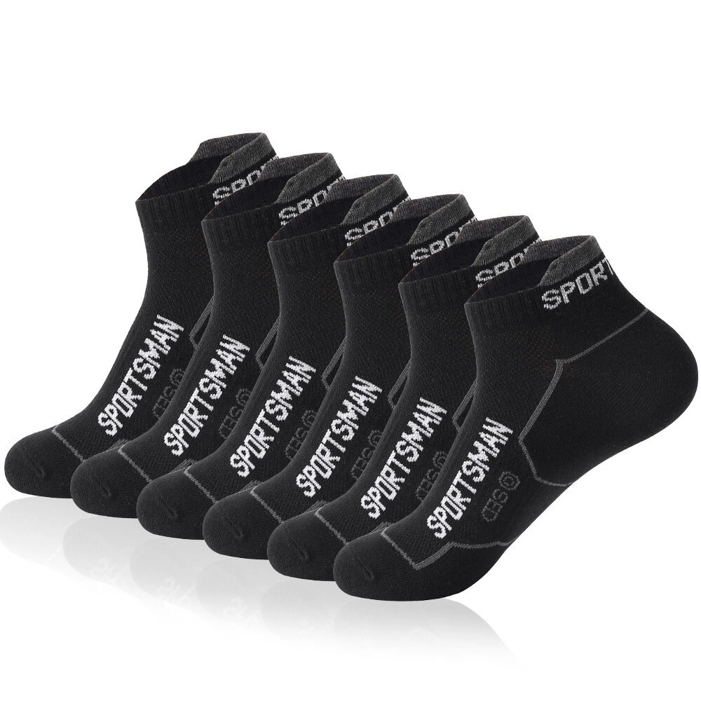 6 Pairs High Quality Men's Sports Socks Men Non Slip Athletic Short Socks Comfy Cotton Socks Breathable Run Ankle Socks (image for) 6 Pairs High Quality Men's Sports Socks Men Non Slip Athletic Short Socks Comfy Cotton Socks Breathable Run Ankle Socks